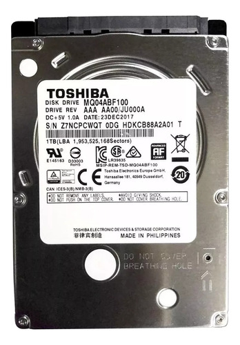 Disco Notebook Toshiba Mq04abf Series Mq04abf100 1tb