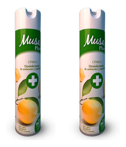 Aromatizador Desinfectante Musa Plus Cítrico X 2 Unidades