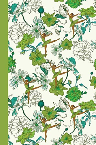 Journal Flower Dancers (green) 6x9  Lined Journal  Writing J