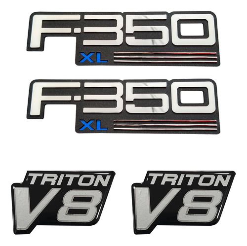 Kit Emblemas F350 Xl Ford Triton (4 Piezas)