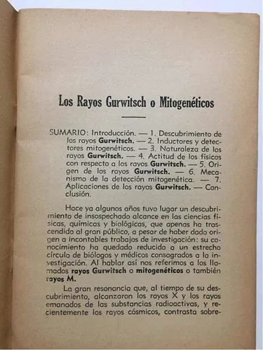 Rayos Gurwitsch O Mitogénicos, Ignacio Puig (escaso) (Usado)