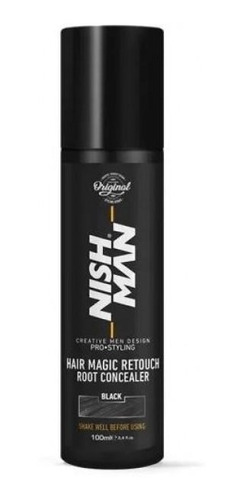 Nish Man Corrector De Raíces Instantáneo En Spray Negro