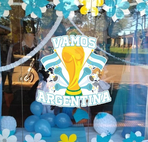 Vinilos Vidriera Mundial Argentina Messi Futbol Qatar 2022