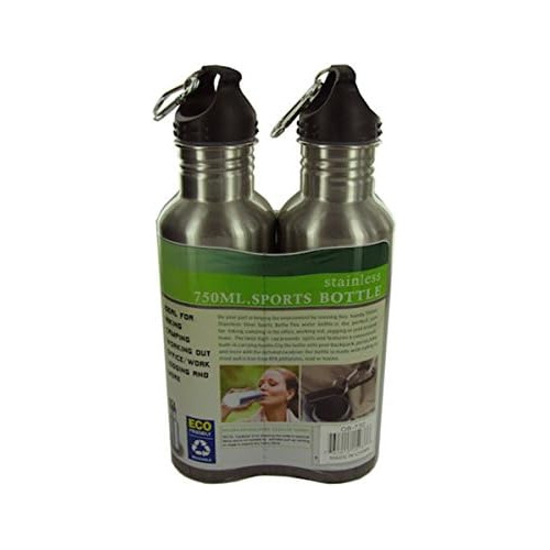 Set De 2 Botellas De Agua Deportivas De Acero Inoxidabl...