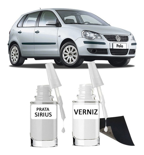 Tinta Tira Risco Automotivo Volkswagen Polo Cor Prata Sirius