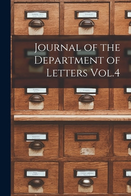Libro Journal Of The Department Of Letters Vol.4 - Anonym...
