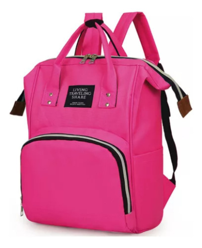 Mochila Multifuncional Bebê Maternidade Impermeável Costas G Cor Rosa Desenho do tecido Minnie Living Travelling Share