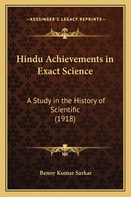 Libro Hindu Achievements In Exact Science: A Study In The...