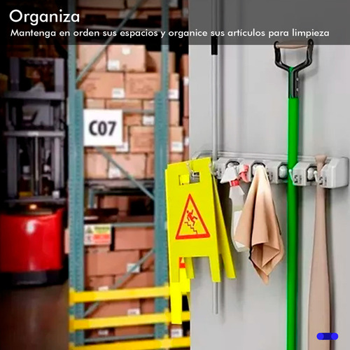 De Escoba Mop Organizador Colgante Rack 5 Grs
