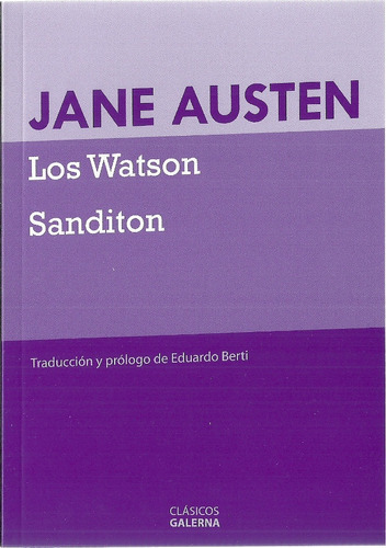 Watson, Los-sanditon, De Jane Austen. Editorial Galerna, Tapa Blanda En Español