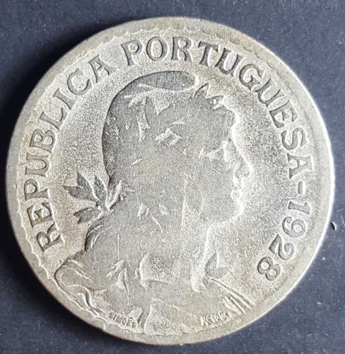 Portugal 1 Escudo 1952 De Plata