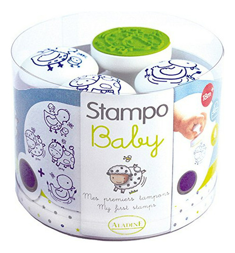 Aladine 55209 Stampo Baby Farm Stamps Y 1 Stamp Pad (azul).