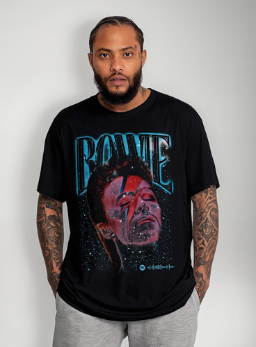 Polera Estampada Simple David Bowie 1101 Stars Qr