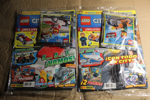 Set Revistas Lego City Figuras Coche Carreras Moto Posters