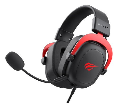 Headset Gamer Havit Hv-h2002d 20khz Com Fio Preto/vermelho Cor Preto