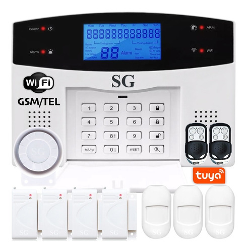 Alarma Plus Wifi Gsm Tel 7 Sensores Inalambrica App Cel Casa