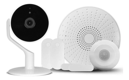 Imagen 1 de 3 de Kit Alarma Nexxt Wifi App 1 Pir 2 Mag Sirena Cámara Interior