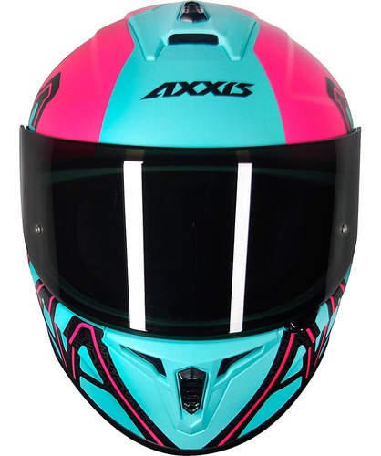Imagem 3 de 9 de Capacete Axxis Draken Dekers Tifany Rosa Fechado Lançamento