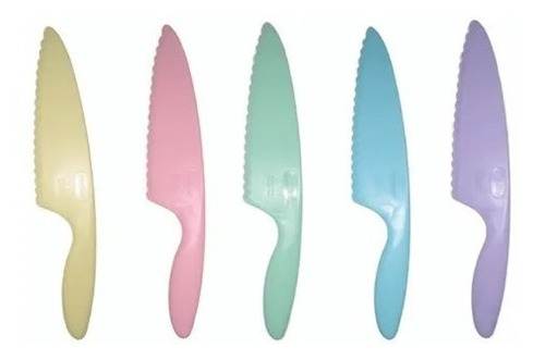 Cuchillo Corta Vegetales Dentado Colores Pastel Oferta Deco