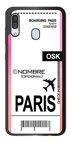 Funda A20s A30 A51 Boleto Avion Paris  Personalizada