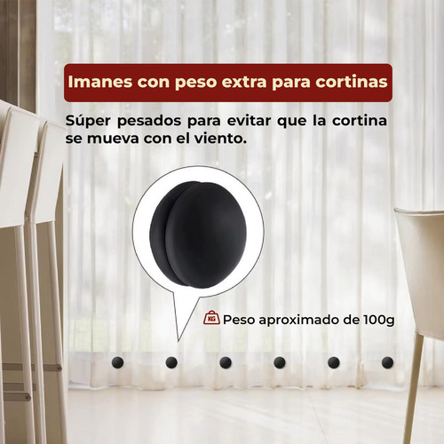 Cortina De Baño Peso Magnético Añadido Libre De Movimiento Color Negro Liso