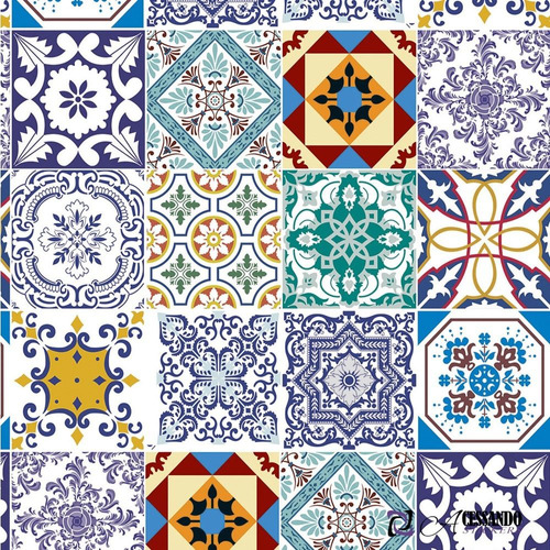 Papel Parede Vinílico Cozinha Lavável 50cm X 3,0m Azulejo 01