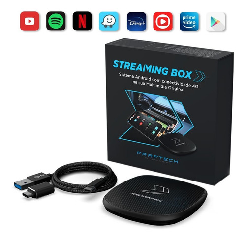 Streaming Box C8 2022 Com Sistema Carplay 4g Wi-fi
