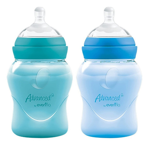 Biberón Evenflo Advanced 5oz 2pz Azul Verde