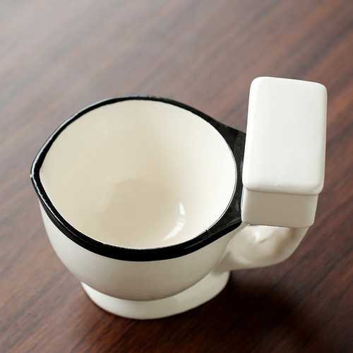 Taza Bowl De Cerámica En Forma De Wc Inodoro Con Cuchara