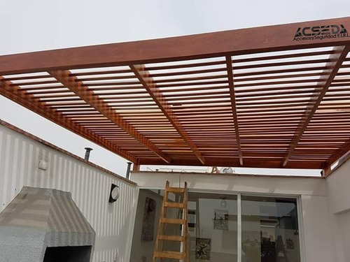 Techo Para Terrazas Con Madera Huayruro Y Policarbonato