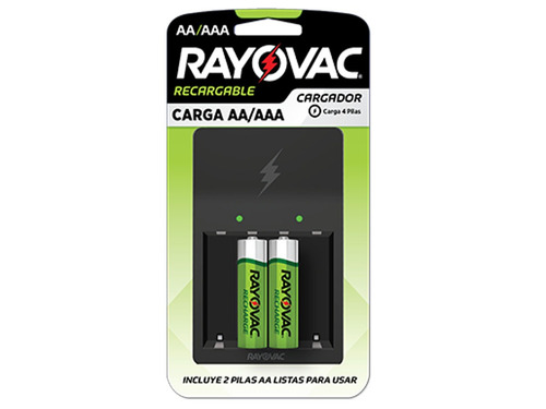 Cargador Pilas Recargables  Aa/aaa Rayovac Con 2 Pilas Aa 