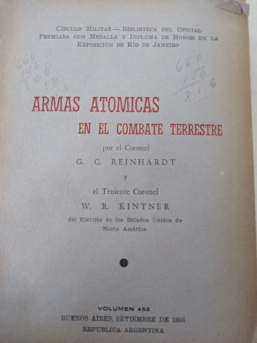 Armas Atómicas En El Combate Terrestre - Reinhardt - Kintner