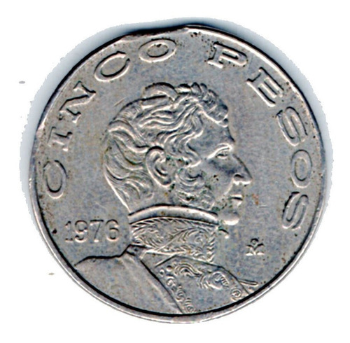 Moneda Error 5  Pesos 1976  Clipet   # 83