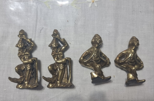 Juego De 4 Muñecos De Bronce Antiguos Para Coleccionistas.