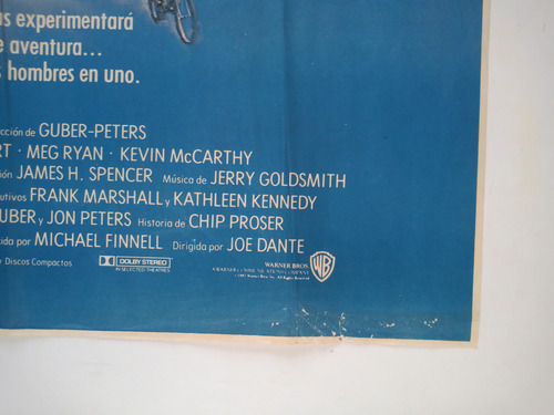 Afiche Cine Antiguo Viaje Insolito -doble- Joe Dante Años 80 (Usado)