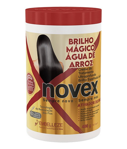 Baño De Crema Novex  Magico Agua De Arroz De 400ml