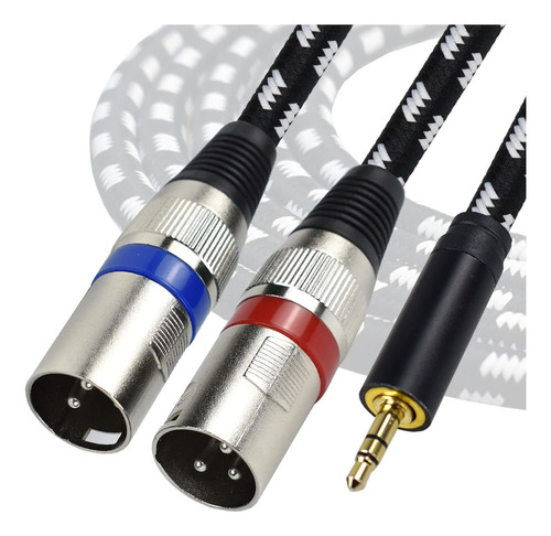 Mugteeve - Cable Auxiliar Doble Xlr A 1/8 Estéreo, Cable Div