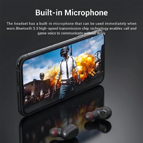 Fone De Ouvido Bluetooth 5.0 Topk F22 Ipx5 À Prova D'água Cor Preto