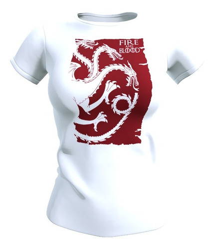 Polera Mujer Game Of Thrones Fire And Blood, Poliester 