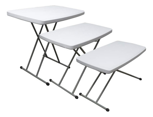 Mesa Plegable De Servicio 76.5x50cm 3 Alturas Para Eventos