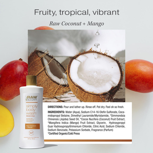 Gel De Baño Y Ducha Hidratante Y Calmante, Coco Y Mango, Sin
