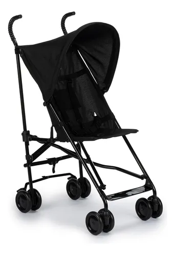 comprar Carrinho Skinny Preto de 0 meses até 15 kg com fechamento guarda-chuva, capota retrátil e removível, cinto de 5 pontos, rodas duplas e freios interligados, leve, compacto e resistente - Cosco Kids