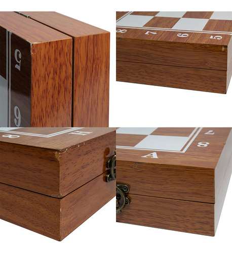 Ajedrez Piezas De Madera Juego De Mesa Familiar Con Detalle (Usado)
