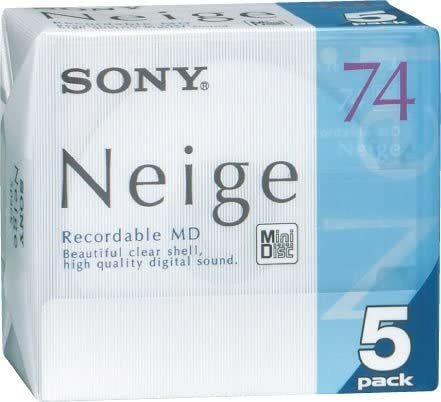 Sony Neige Series Minidisk 74 Min 5 Pack Recordable Md