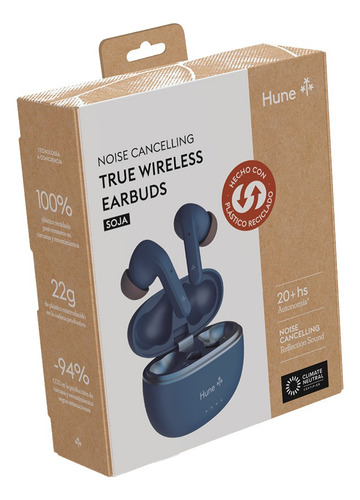 Auriculares Inalambricos In-ear Tws Cancelacion De Ruido Azul