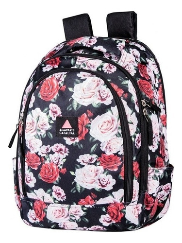 Agarrate Catalina Mochila 2 Cierres Estampada Color Bloom Diseño De La Tela Liso