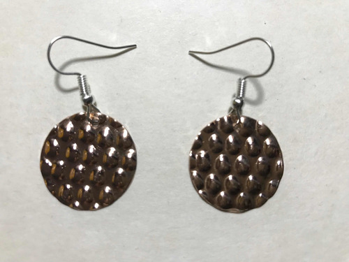 Aretes Artesanales De Cobre Martillado A Mano