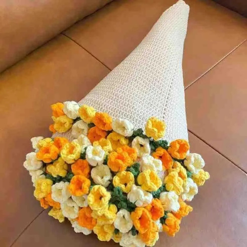 Manta De Ganchillo Con Forma De Ramo De Flores, Producto Aca