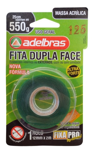 7 Fitas Dupla Face Massa Acrílica Fixa Pro 12mmx2m 