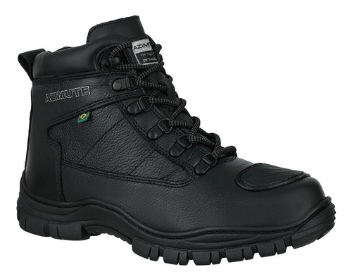 Full Bota Coturno Motociclista Azimute 100%couro  Macio 1900